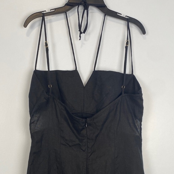 Revolve Rumer Reverie Freya Black 100% Linen Maxi Dress Large L Coastal Lightwei - Picture 9 of 15